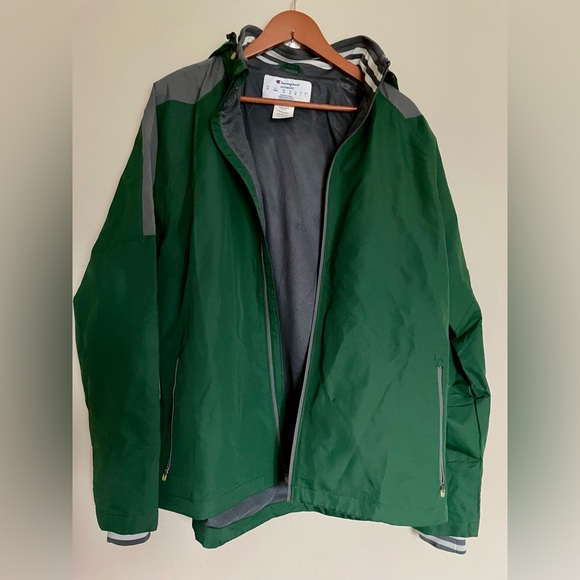 Champion Size Medium Green Full Zip Green Windbreaker with hood & pockets - Picture 4 of 7